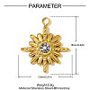304 Stainless Steel Rhinestone Pendants STAS-OY009-95G-2