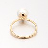 Brass Acrylic Pearl Finger Rings for Wedding Jewelry RJEW-J061-RG-3