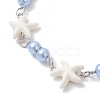Synthetic Turquoise Starfish Link Bracelets for Women BJEW-JB12469-01-3