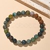 Natural Indian Agate Bead Stretch Bracelets BJEW-K212-B-010-2