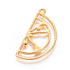 Zinc Alloy Open Back Bezel Pendants PALLOY-E564-06G-2