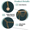2Pcs 2 Colors Bohemian Alloy Multi-layered Chain Tassel Waist Belly Chains for Women AJEW-HS0001-52-4