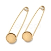 304 Stainless Steel Safety Pin Brooch Base Settings STAS-A142-02B-G-1