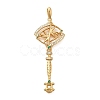 Brass Micro Pave Cubic Zirconia Big Pendants KK-B147-04G-10-1