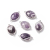 Platinum Tone Brass Amethyst Links connectors G-F339-B10-2