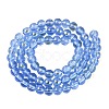 Transparent Electroplate Glass Beads Strands EGLA-Q132-6MM-01A-16-2