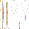6Pcs 2 Colors 304 Stainless Steel Cable Chain Necklace for Men Women STAS-SC0020-88-1