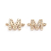 Brass Micro Pave Cubic Zirconia Letter Links X-ZIRC-I042-16G-M-2