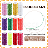 12 Rolls 12 Colors Round Waxed Polyester Twisted Cord YC-CL0001-03A-2