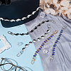 2 Sets 2 Style Alloy Enamel Butterfly with Evil Eye & Yin Yang Link Chain Purse Strap Extenders AJEW-FH0003-83-5
