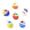 6Pcs 6 Colors Handmade Lampwork Pendants LAMP-CJ0003-03-8