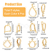 20Pcs 5 Styles Brass Hoop Earring Finding KK-HY0003-47-2