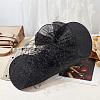 2Pcs 2 Colors Polyester Imitation Straw Oval Hat Base for Millinery AJEW-FG0002-82-4