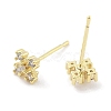 Brass Micro Pave Clear Cubic Zirconia Studs Earring EJEW-S217-G12-2