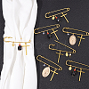 12Pcs 4 Style Cross & Virgin Mary Alloy & Resin Cube & Acrylic Pearl Charms Safety Pin Brooch JEWB-PH01259-4