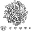 60Pcs 6 Styles Tibetan Style Alloy Beads TIBE-SC0002-44-1