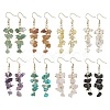 8 Pair 8 Style Natural & Synthetic Mixed Gemstone Chips Dangle Earrings Set EJEW-JE05266-1