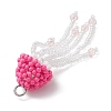 Glass Seed Beaded Jellyfish Pendants PALLOY-MZ00660-05-4