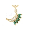 15Pcs Brass Micro Pave Cubic Zirconia Pendants KK-Z151-15G-01-2