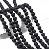 Grade A Natural Black Agate Beads Strands G447-4-4
