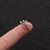 Brass Micro Pave Clear Cubic Zirconia Cartilage Earrings for Women WG50079-01-1