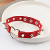 Adjustable Adjustable Gothic PU Leather Alloy Spike Rivet Heart Choker Necklaces for Women NJEW-WH20816-006P-C-3