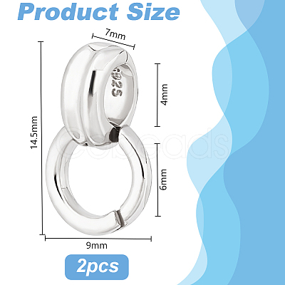 2Pcs 925 Sterling Silver Pendant Bails STER-PH0002-34-1