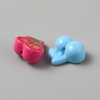 Opaque Acrylic Beads MACR-WH20003-24B-1