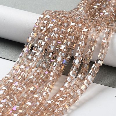 Electroplate Glass Bead Strands EGLA-J028-4x4mm-AB17-1