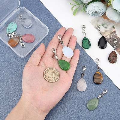 12Pcs 12 Colors Gemstone Pendant Decorations FIND-PH0004-39-1