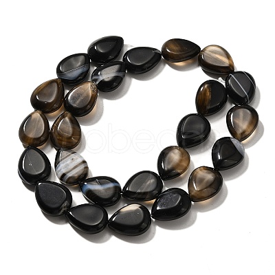 Natural Black Agate(Dyed & Heated) Beads Strands G-P561-B13-01-1