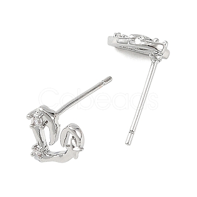 SHEGRACE Brass Micro Pave Cubic Zirconia Stud Earring XGRQ4N832-705P-1