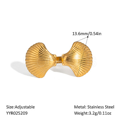 Ocean Themes Stainless Steel Adjustable Cuff Rings for Women VG5206-8-1