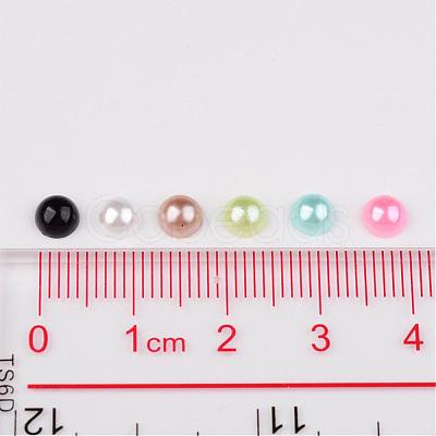 1 Box Half Round Domed ABS Plastic Imitation Pearl Cabochons SACR-X0001-B-1