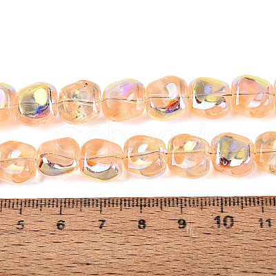 Electroplate Transparent Glass Beads Strands EGLA-N057-02A-04-1