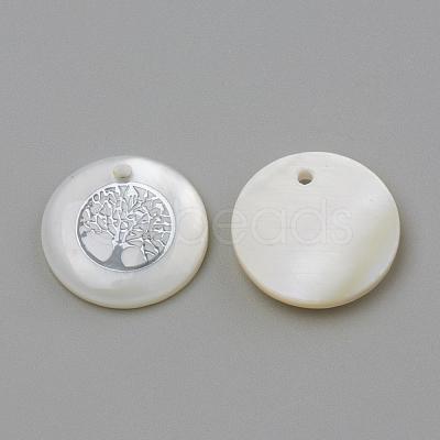 Freshwater Shell Pendants SHEL-Q010-011P-1