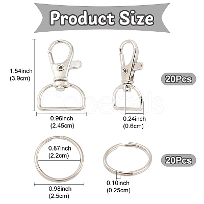 20Pcs Alloy Swivel Clasps FIND-YW0007-78-1