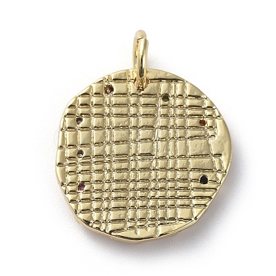 Brass Micro Pave Cubic Zirconia Pendants ZIRC-G157-03I-01G-1