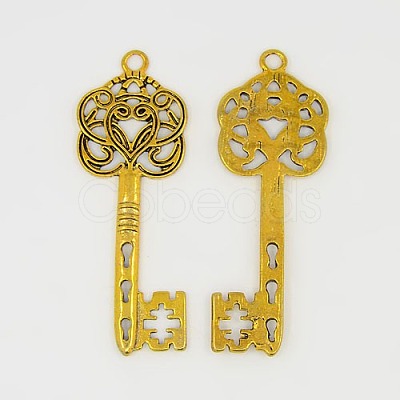 Tibetan Style Alloy Big Skeleton Key Pendants LS-GLF9750Y-1