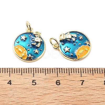 Brass Enamel Pendants KK-L237-030G-01-1