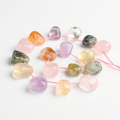 Teardrop Natural Mixed Gemstone Beads Strands G-D771-11-1