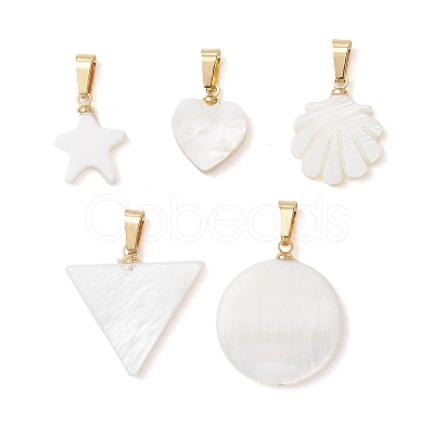 Natural Freshwater Shell Pendants PALLOY-JF05137-1