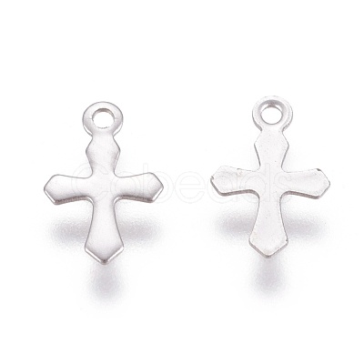 Tarnish Resistant 316 Surgical Stainless Steel Tiny Cross Charms STAS-E470-03P-1