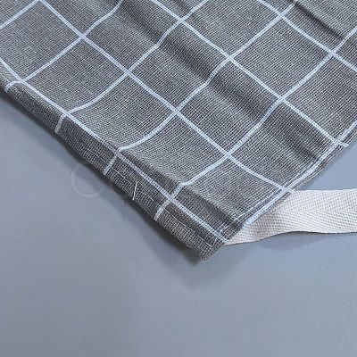 Tartan Pattern Cotton and Linen Sleeveless Apron AJEW-WH20068-002-1