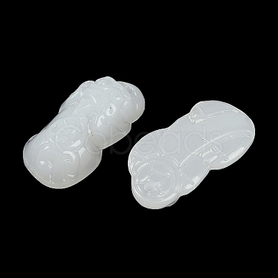 Spray Painted Imitation Jade Glass Beads GLAA-Z007-01F-1