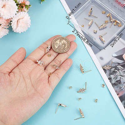 20Pcs Brass Cubic Zirconia Stud Earring Findings KK-BBC0004-96-1