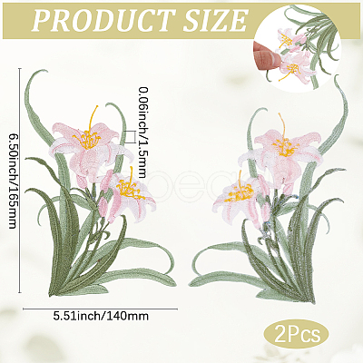 2Pcs Polyester Clothing Patches PATC-GF0001-85A-1