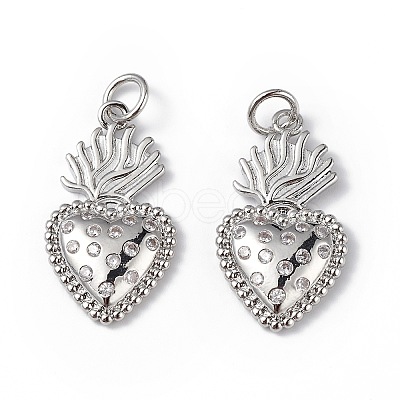 Rack Plating Brass Micro Pave Cubic Zirconia Pendants LS-KK-F848-11P-1