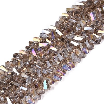 Electroplate Transparent Glass Beads Strands EGLA-Q139-01A-A06-1