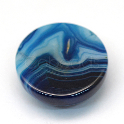 Dyed Natural Striped Agate/Banded Agate Cabochons X-G-R348-20mm-02-1